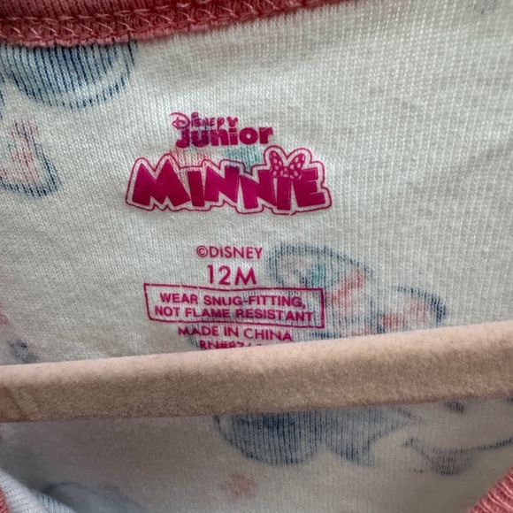 Disney Junior Minnie Mouse 12M White & Pink Short Sleeve Top Blouse - Picture 4 of 4
